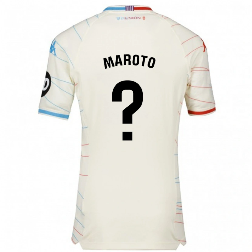 Danxen Hombre Camiseta Mario Maroto #0 Blanco Rojo Azul 2ª Equipación 2024/25 La Camisa