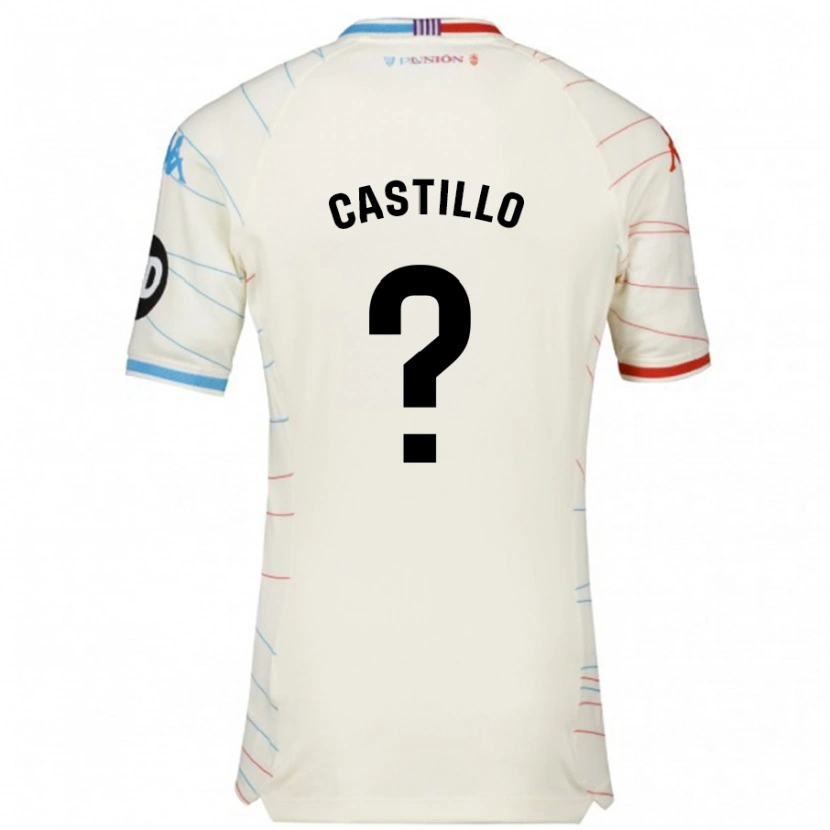 Danxen Hombre Camiseta Gonzalo Castillo #0 Blanco Rojo Azul 2ª Equipación 2024/25 La Camisa