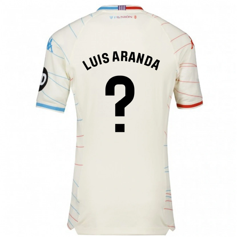 Danxen Hombre Camiseta José Luis Aranda #0 Blanco Rojo Azul 2ª Equipación 2024/25 La Camisa