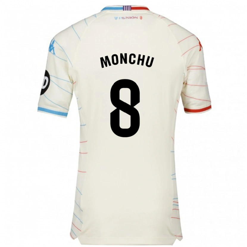 Danxen Hombre Camiseta Monchu #8 Blanco Rojo Azul 2ª Equipación 2024/25 La Camisa