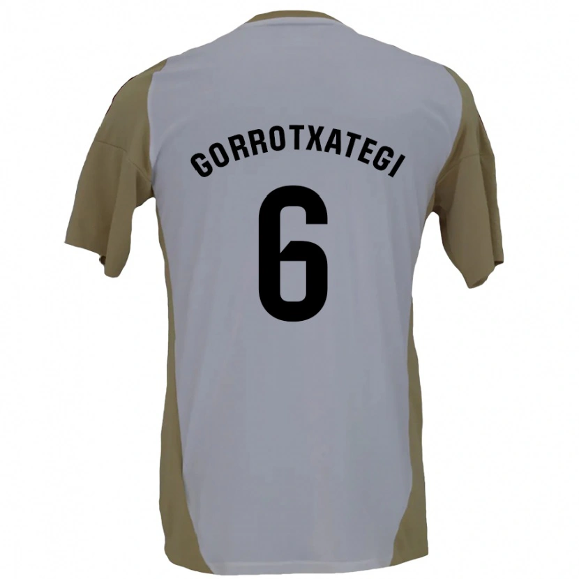 Danxen Hombre Camiseta Jon Gorrotxategi #6 Marrón Blanco 2ª Equipación 2024/25 La Camisa