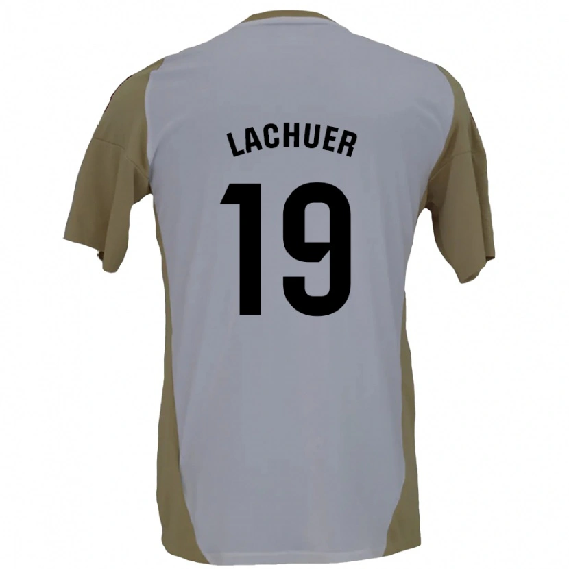 Danxen Hombre Camiseta Mathis Lachuer #19 Marrón Blanco 2ª Equipación 2024/25 La Camisa