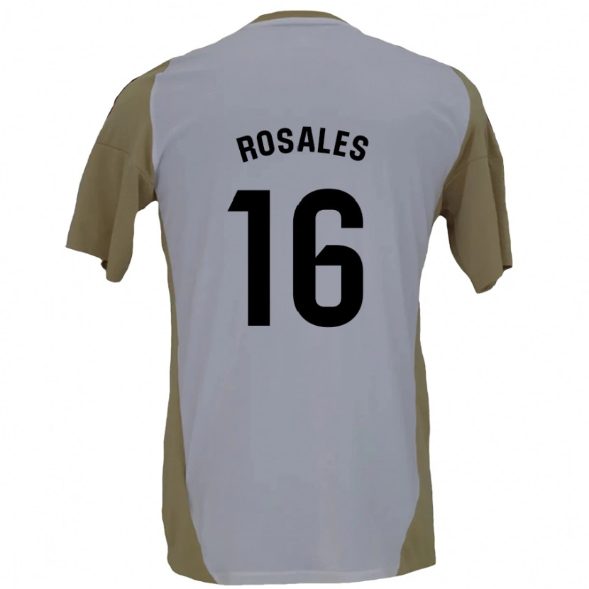 Danxen Hombre Camiseta Diego Rosales #16 Marrón Blanco 2ª Equipación 2024/25 La Camisa