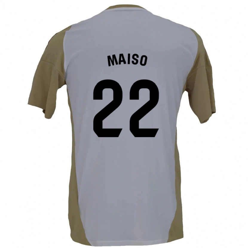 Danxen Hombre Camiseta Álvaro Maiso #22 Marrón Blanco 2ª Equipación 2024/25 La Camisa