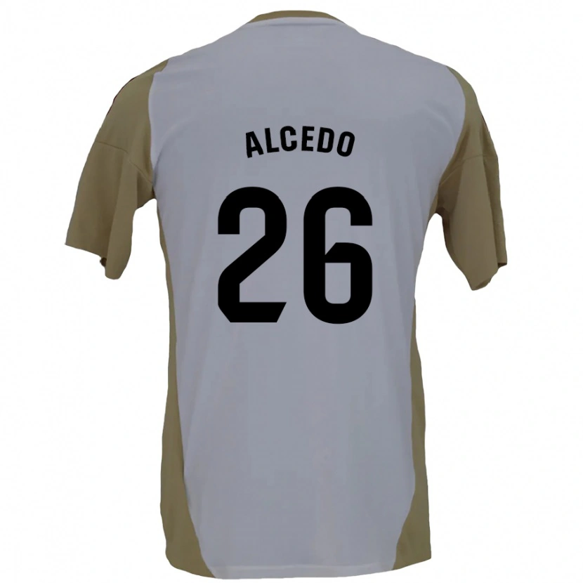 Danxen Hombre Camiseta Juan María Alcedo #26 Marrón Blanco 2ª Equipación 2024/25 La Camisa