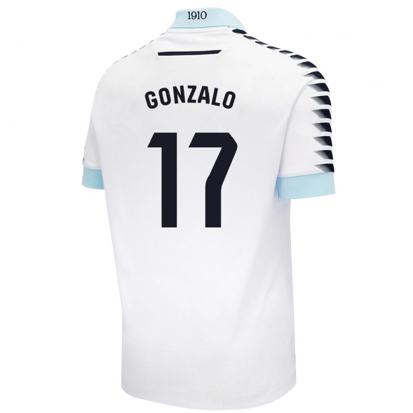 Danxen Hombre Camiseta Gonzalo Escalante #17 Blanco Azul 2ª Equipación 2024/25 La Camisa