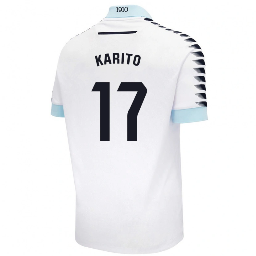 Danxen Hombre Camiseta Carolina De Los Santos Mellado #17 Blanco Azul 2ª Equipación 2024/25 La Camisa