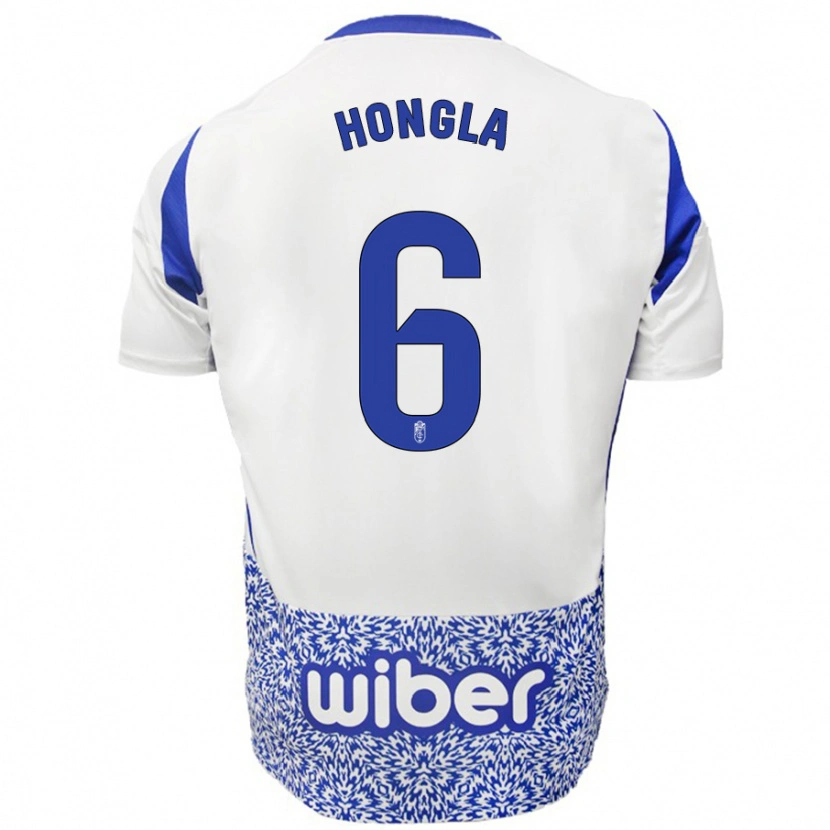 Danxen Hombre Camiseta Martin Hongla #6 Blanco Azul 2ª Equipación 2024/25 La Camisa