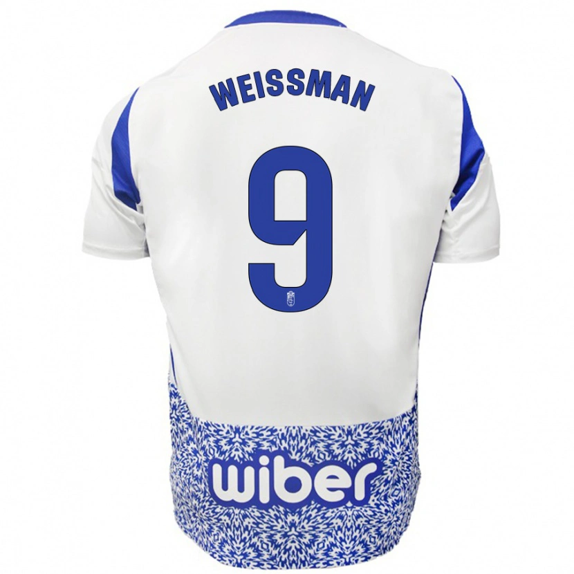 Danxen Hombre Camiseta Shon Weissman #9 Blanco Azul 2ª Equipación 2024/25 La Camisa