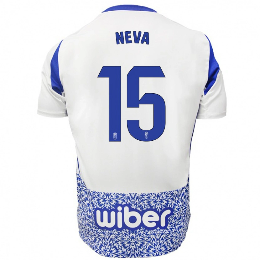 Danxen Hombre Camiseta Carlos Neva #15 Blanco Azul 2ª Equipación 2024/25 La Camisa