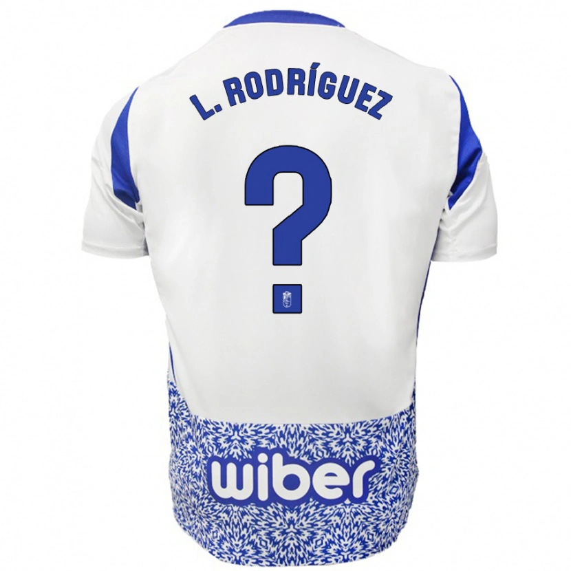 Danxen Hombre Camiseta Iker López Rodríguez #0 Blanco Azul 2ª Equipación 2024/25 La Camisa