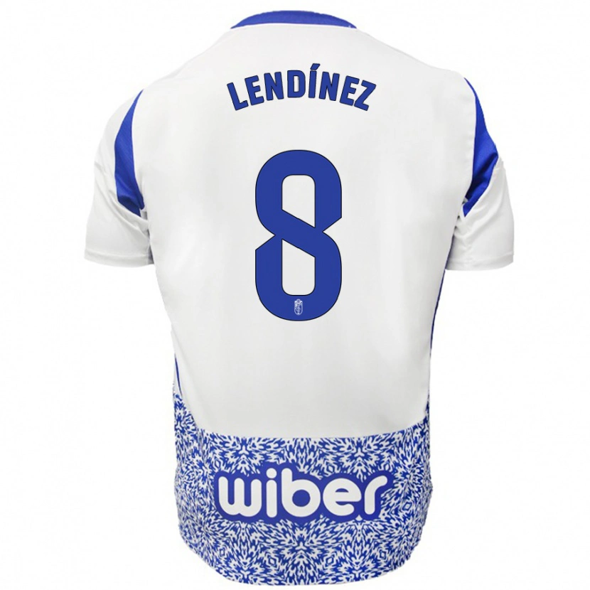 Danxen Hombre Camiseta Juanma Lendínez #8 Blanco Azul 2ª Equipación 2024/25 La Camisa