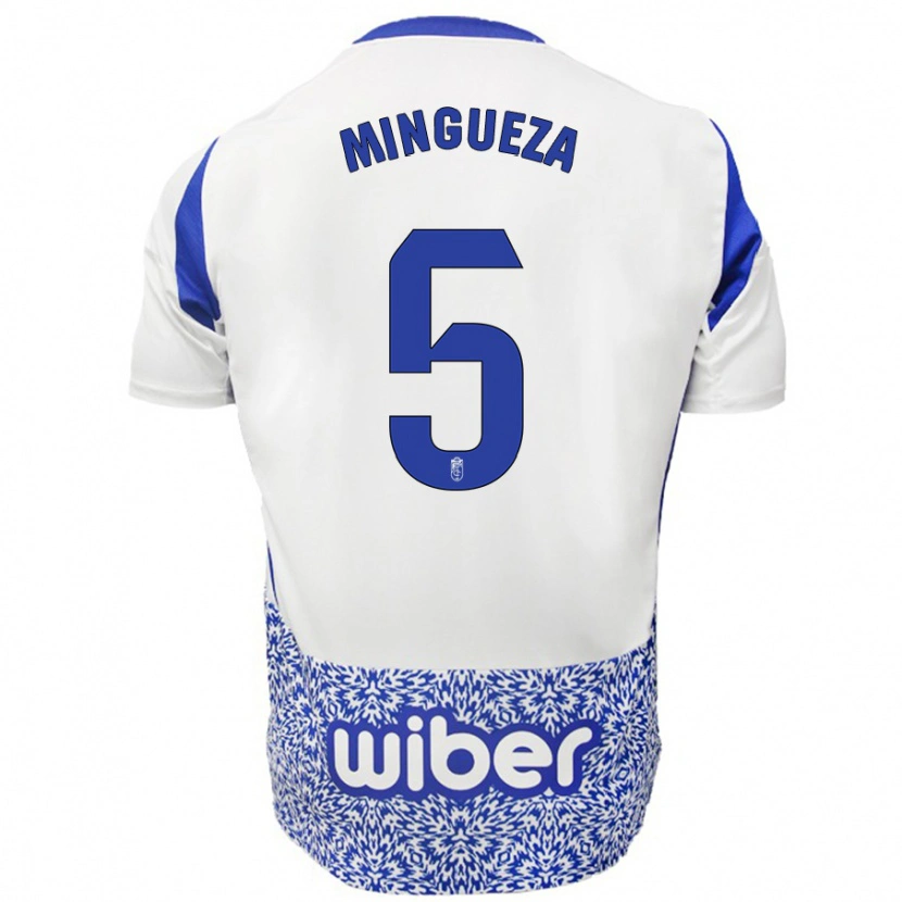 Danxen Hombre Camiseta Ariadna Mingueza #5 Blanco Azul 2ª Equipación 2024/25 La Camisa