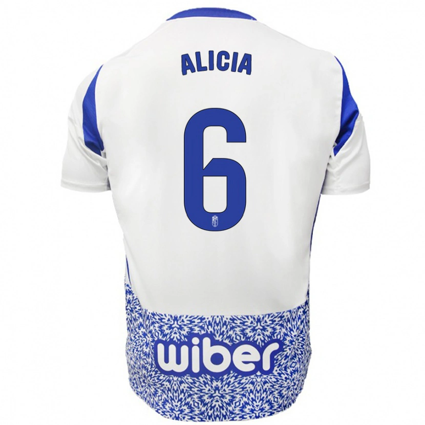 Danxen Hombre Camiseta Alicia #6 Blanco Azul 2ª Equipación 2024/25 La Camisa