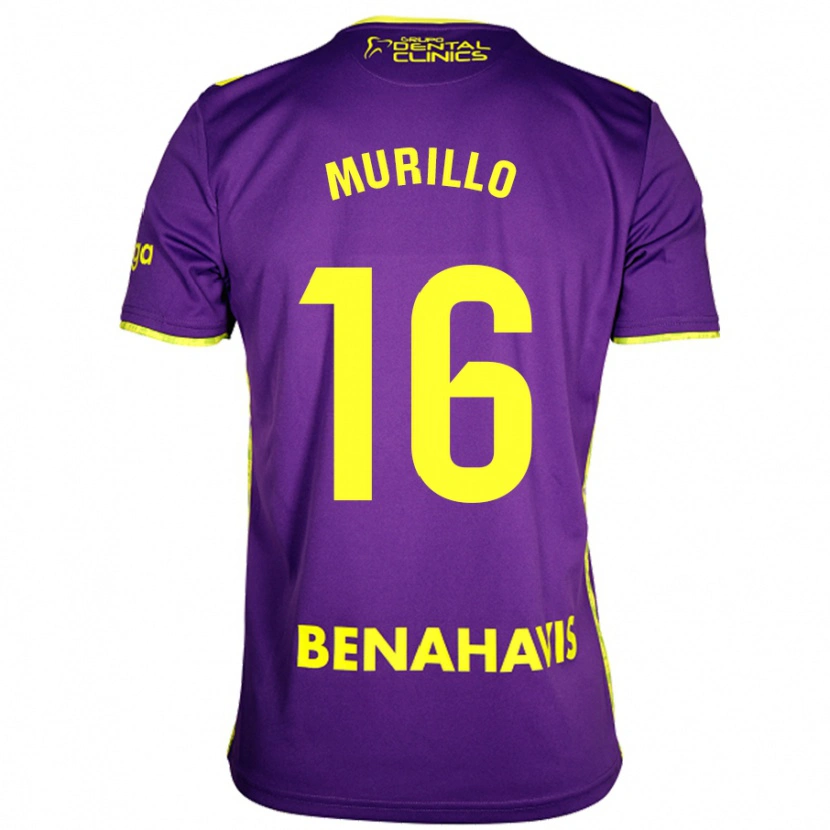 Danxen Hombre Camiseta Diego Murillo #16 Púrpura Amarillo 2ª Equipación 2024/25 La Camisa