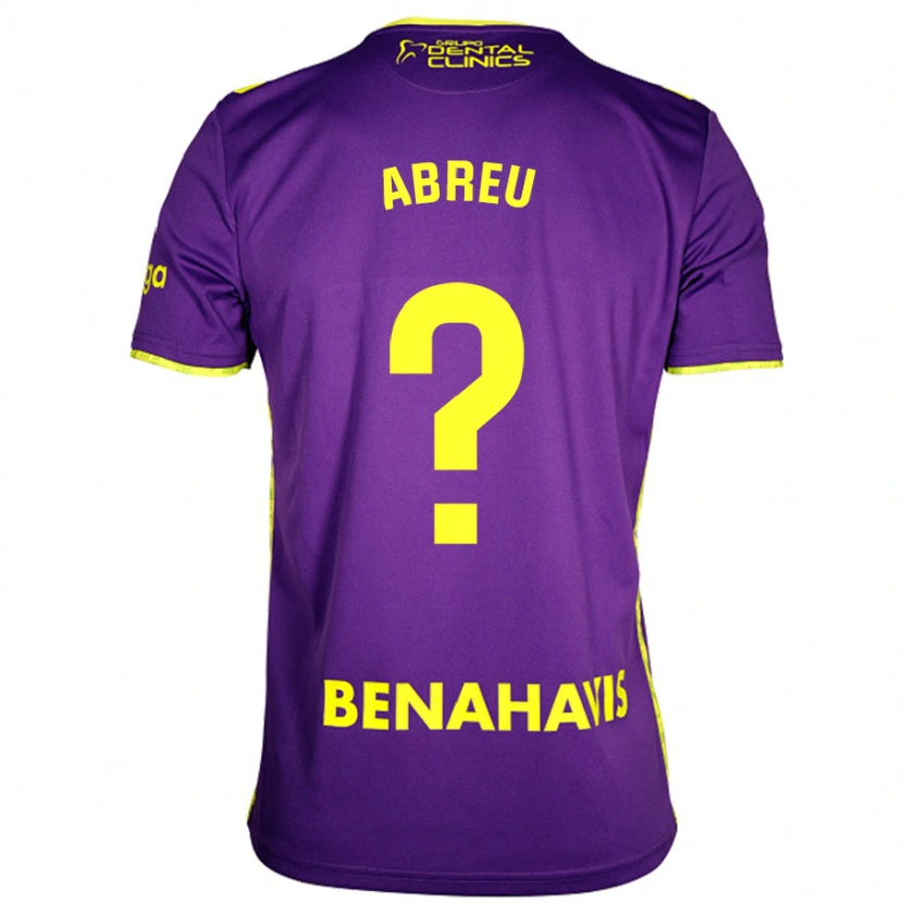 Danxen Hombre Camiseta Marco Abreu #0 Púrpura Amarillo 2ª Equipación 2024/25 La Camisa