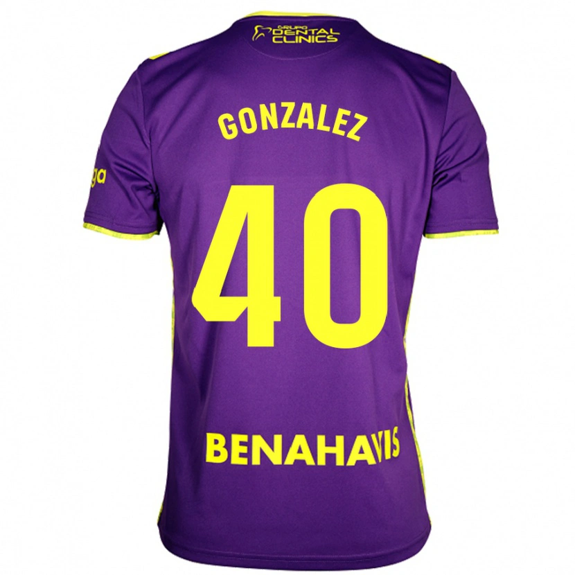 Danxen Hombre Camiseta Carol González #40 Púrpura Amarillo 2ª Equipación 2024/25 La Camisa