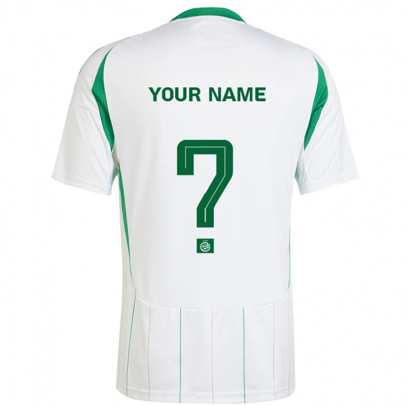 Danxen Hombre Camiseta Su Nombre #0 Blanco Verde 2ª Equipación 2024/25 La Camisa