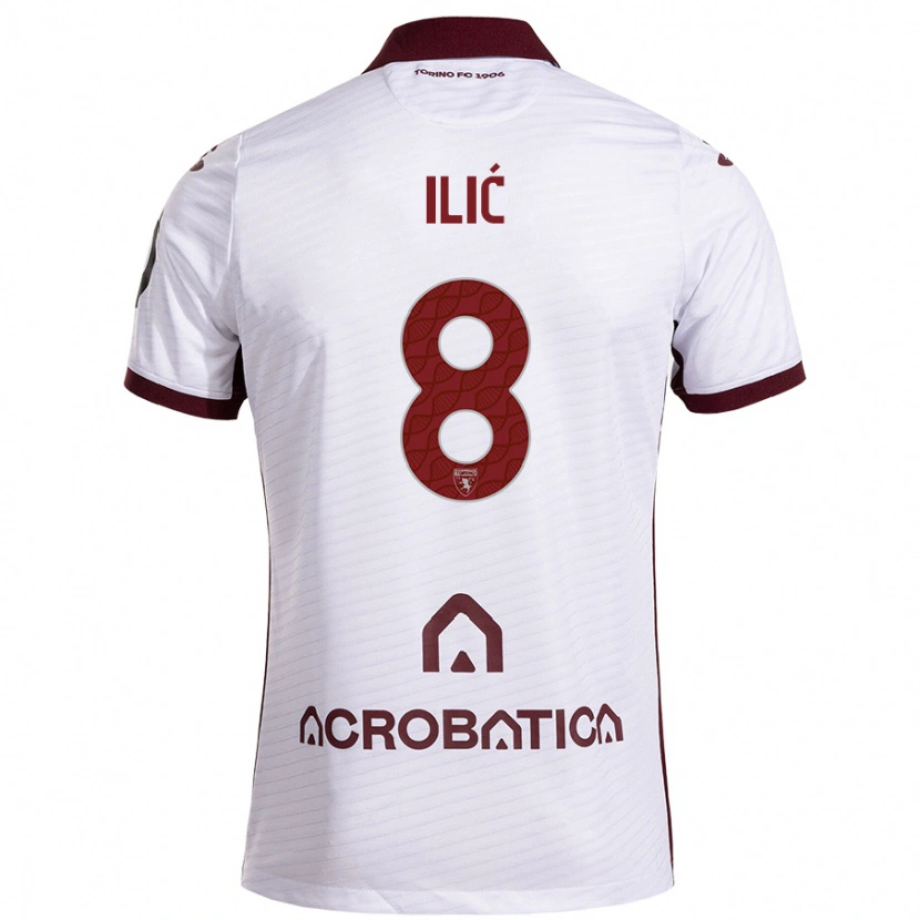 Danxen Hombre Camiseta Ivan Ilić #8 Blanco Granate 2ª Equipación 2024/25 La Camisa