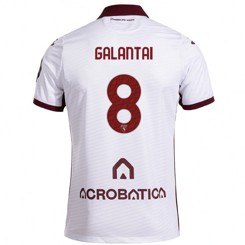 Danxen Hombre Camiseta Tamás Galántai #8 Blanco Granate 2ª Equipación 2024/25 La Camisa