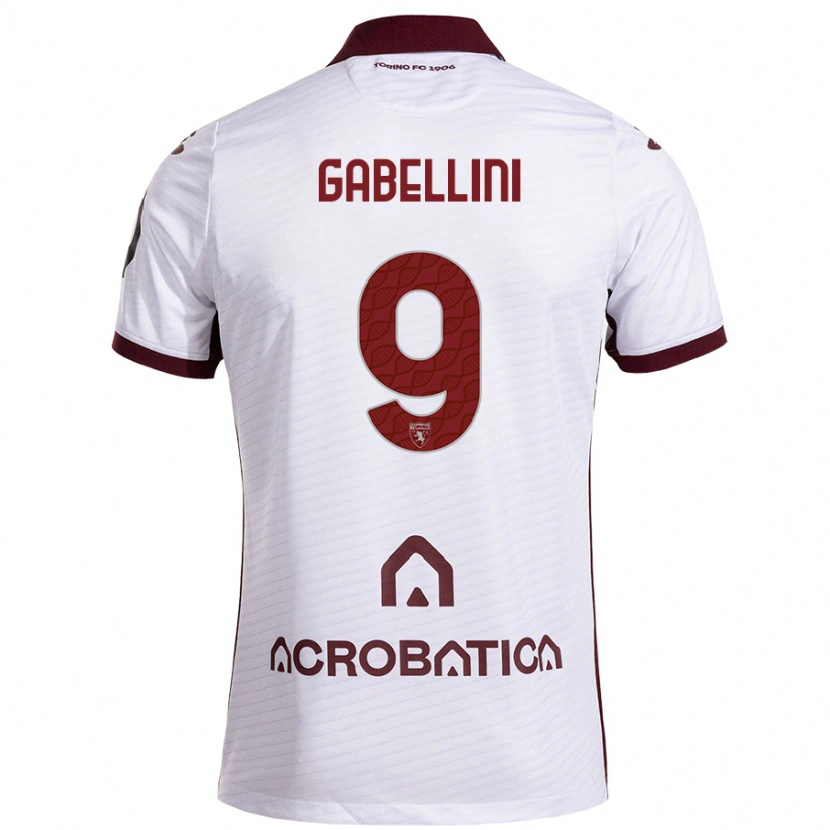 Danxen Hombre Camiseta Tommaso Gabellini #9 Blanco Granate 2ª Equipación 2024/25 La Camisa