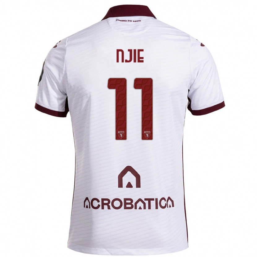 Danxen Hombre Camiseta Alieu Njie #11 Blanco Granate 2ª Equipación 2024/25 La Camisa