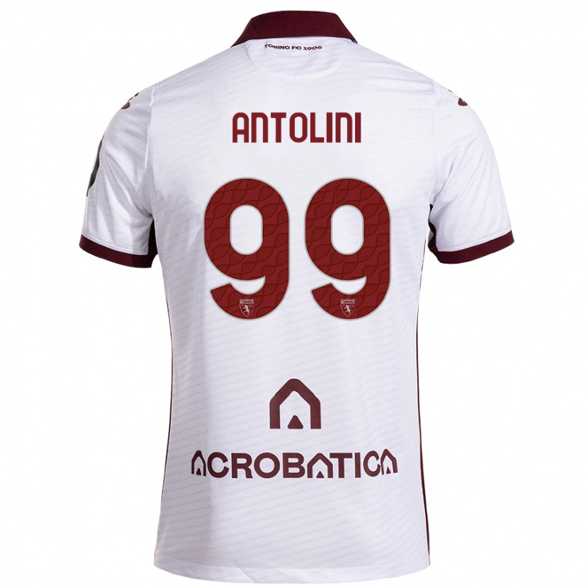 Danxen Hombre Camiseta Jacopo Antolini #99 Blanco Granate 2ª Equipación 2024/25 La Camisa