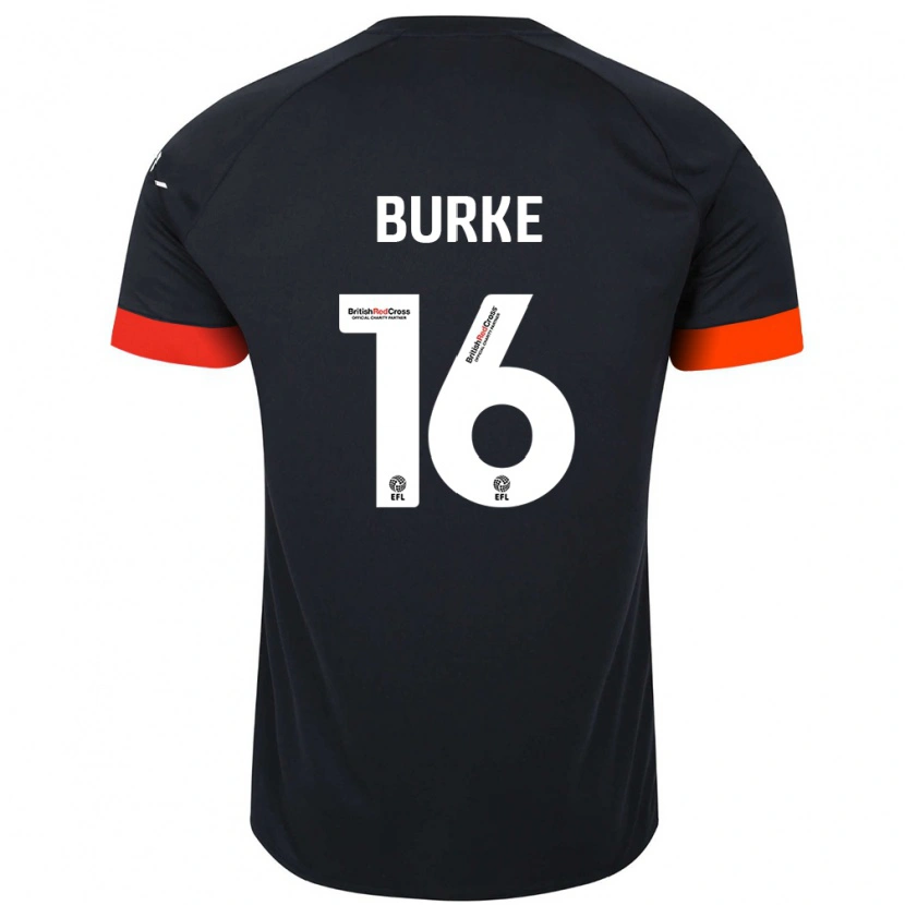 Danxen Hombre Camiseta Reece Burke #16 Negro Naranja 2ª Equipación 2024/25 La Camisa