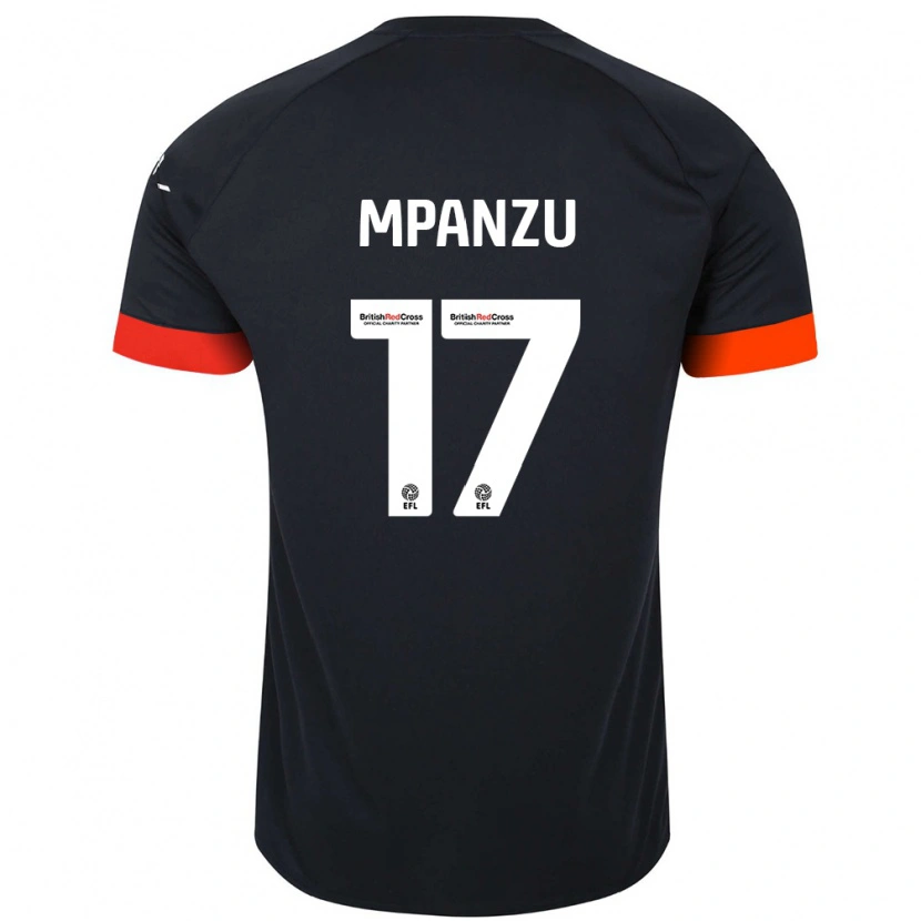 Danxen Hombre Camiseta Pelly Ruddock Mpanzu #17 Negro Naranja 2ª Equipación 2024/25 La Camisa