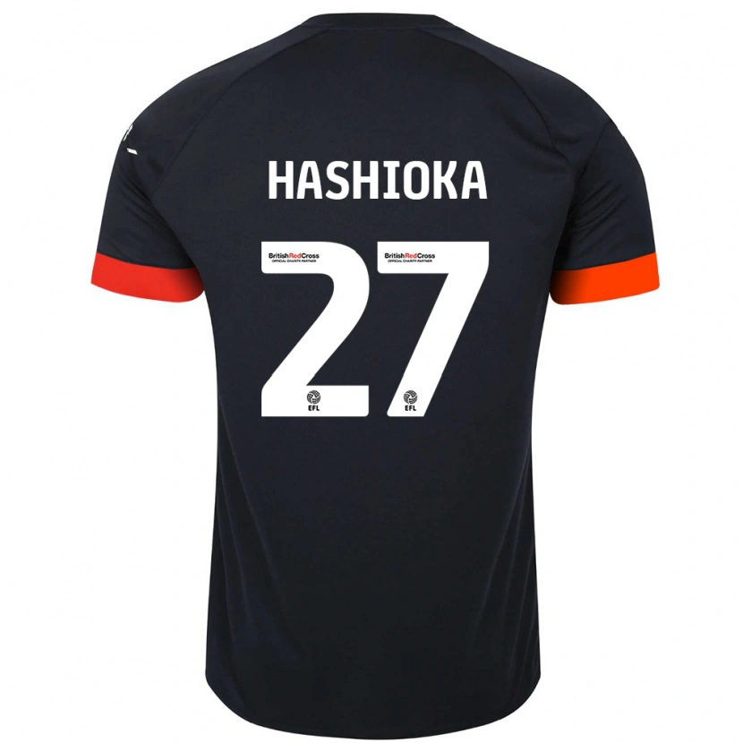 Danxen Hombre Camiseta Daiki Hashioka #27 Negro Naranja 2ª Equipación 2024/25 La Camisa