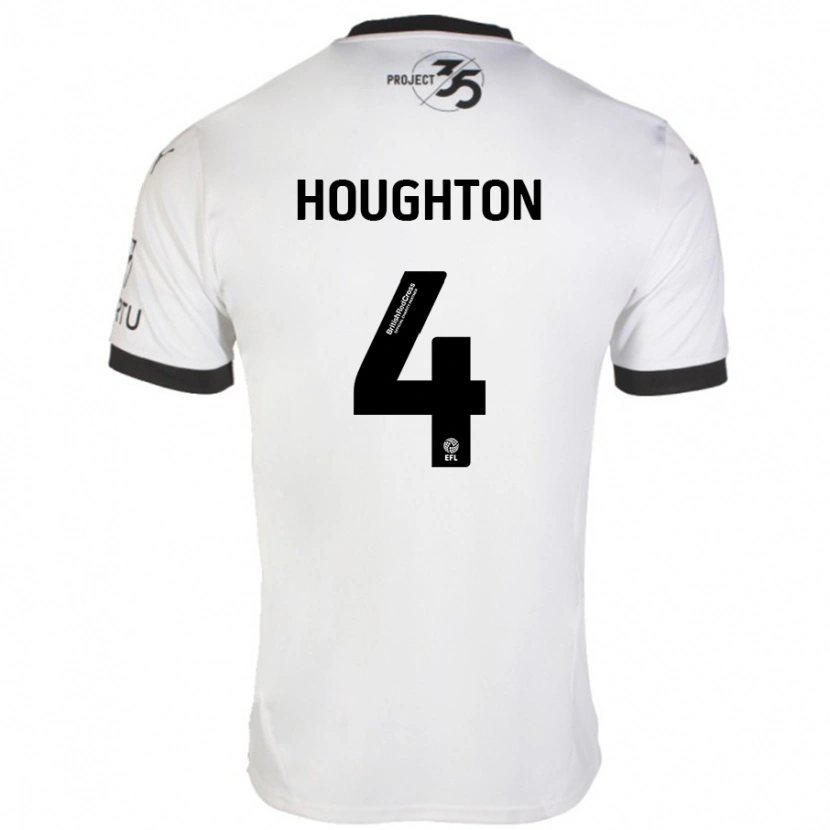 Danxen Hombre Camiseta Jordan Houghton #4 Blanco Negro 2ª Equipación 2024/25 La Camisa