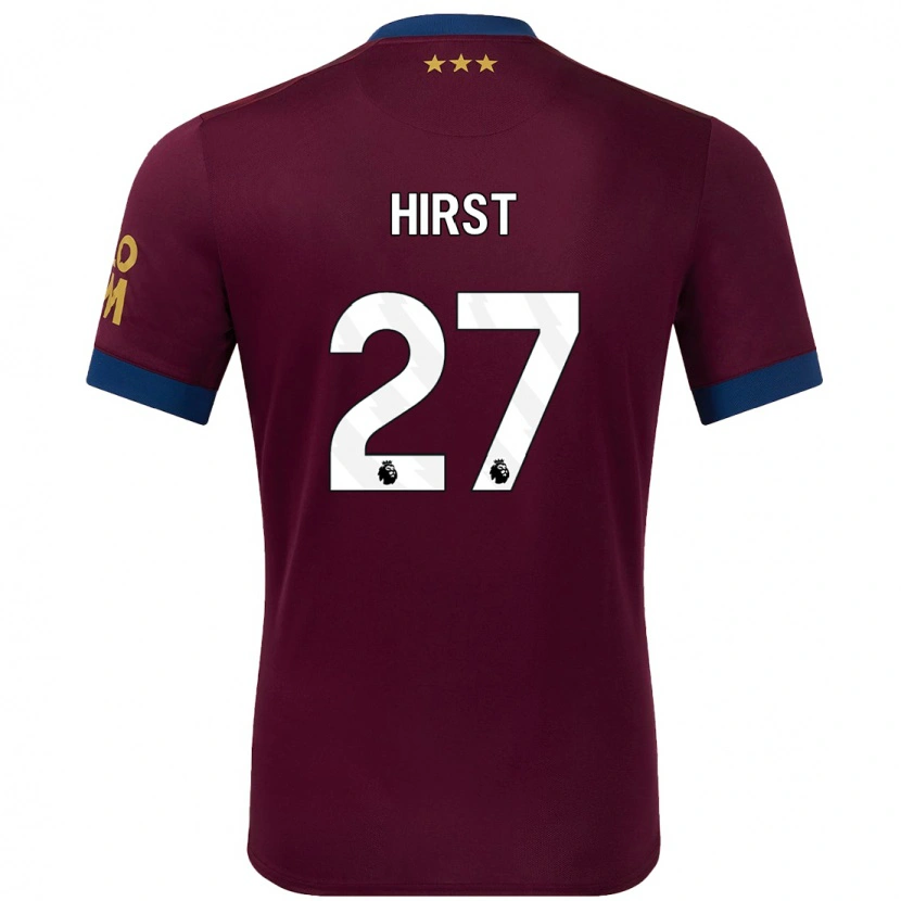 Danxen Hombre Camiseta George Hirst #27 Marrón 2ª Equipación 2024/25 La Camisa