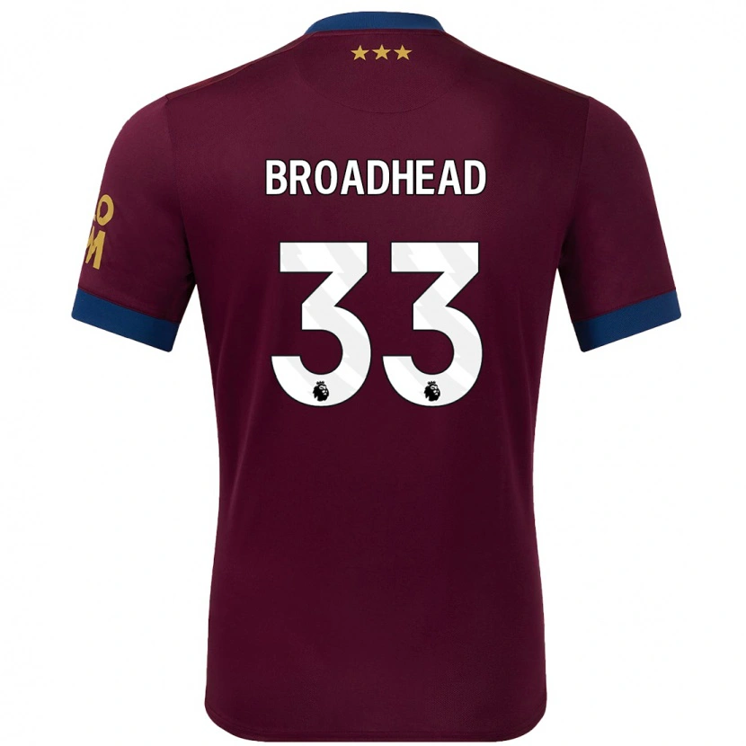 Danxen Hombre Camiseta Nathan Broadhead #33 Marrón 2ª Equipación 2024/25 La Camisa