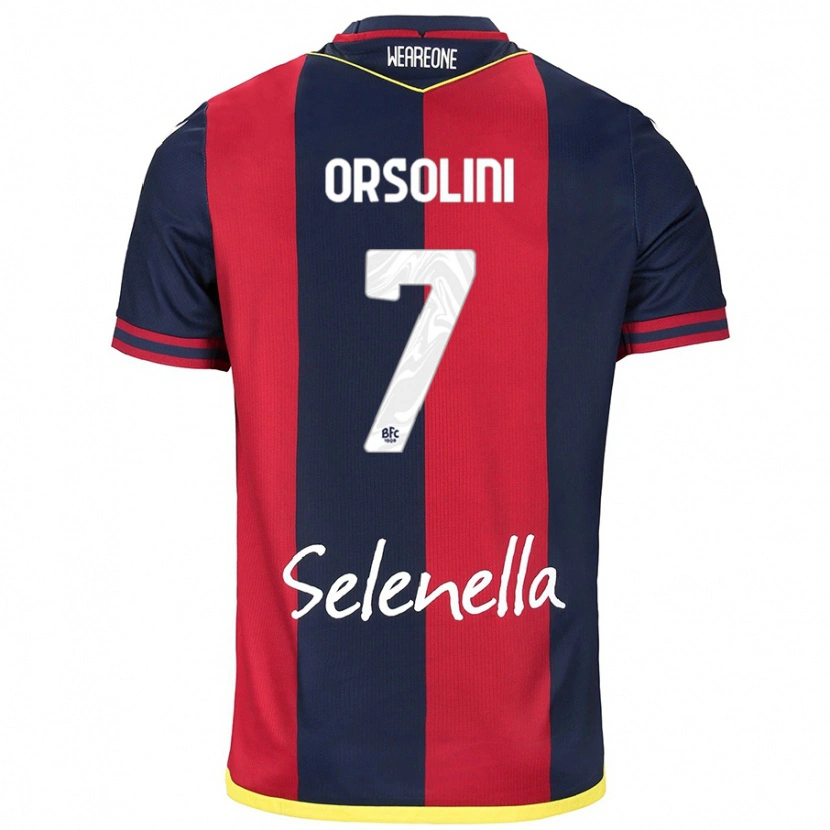 Danxen Mujer Camiseta Riccardo Orsolini #7 Rojo Azul Real 1ª Equipación 2024/25 La Camisa