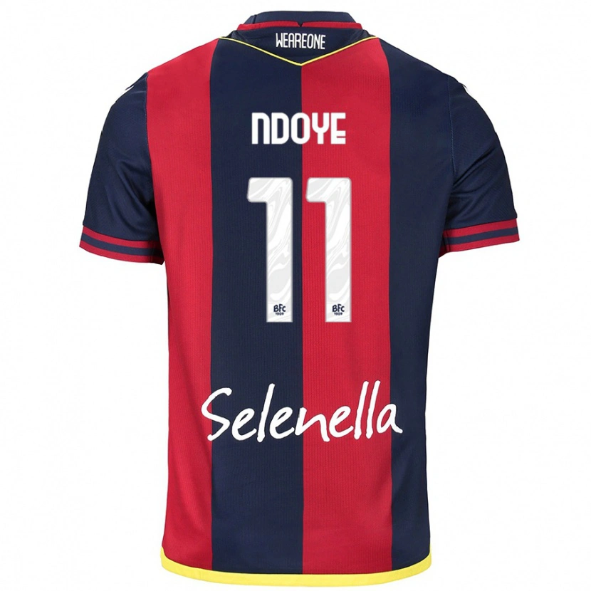 Danxen Mujer Camiseta Dan Ndoye #11 Rojo Azul Real 1ª Equipación 2024/25 La Camisa