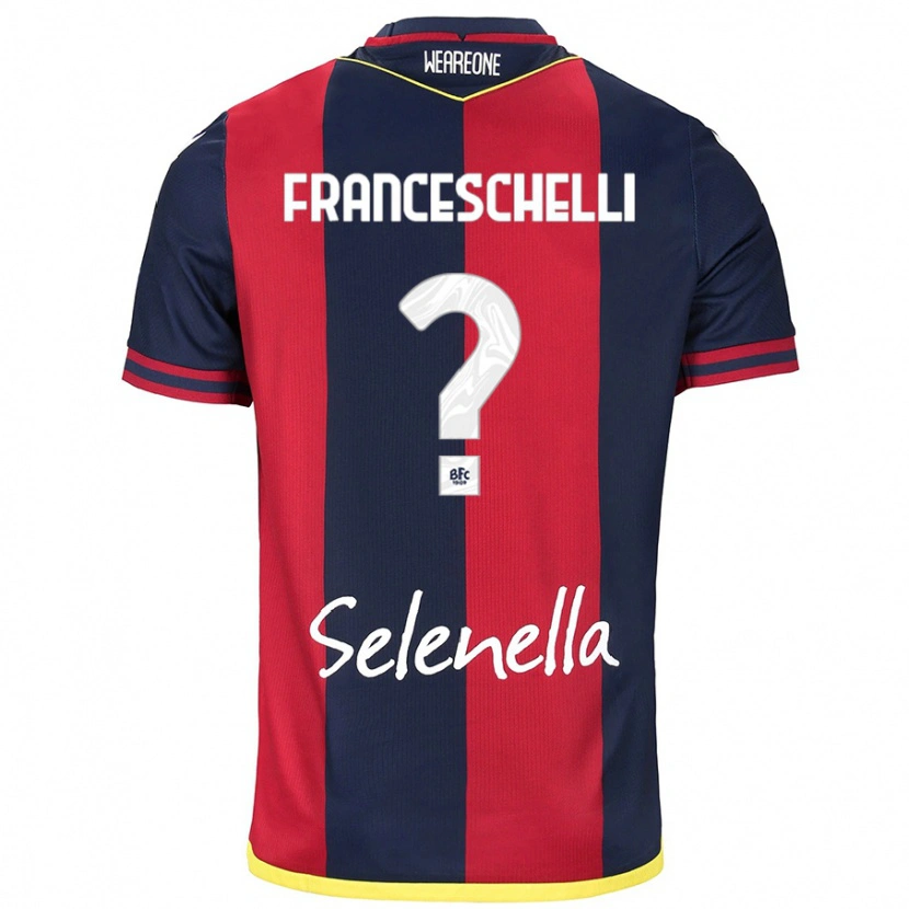 Danxen Mujer Camiseta Matteo Franceschelli #0 Rojo Azul Real 1ª Equipación 2024/25 La Camisa