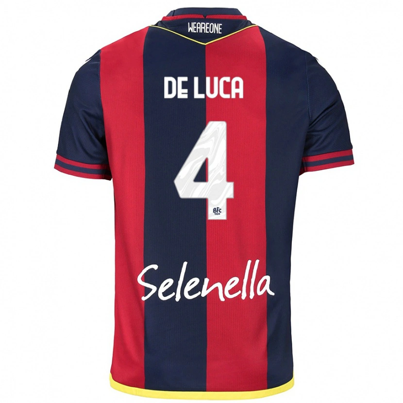 Danxen Mujer Camiseta Alessandro De Luca #4 Rojo Azul Real 1ª Equipación 2024/25 La Camisa