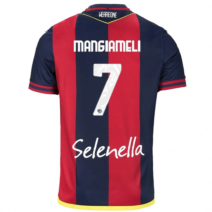 Danxen Mujer Camiseta Federico Mangiameli #7 Rojo Azul Real 1ª Equipación 2024/25 La Camisa