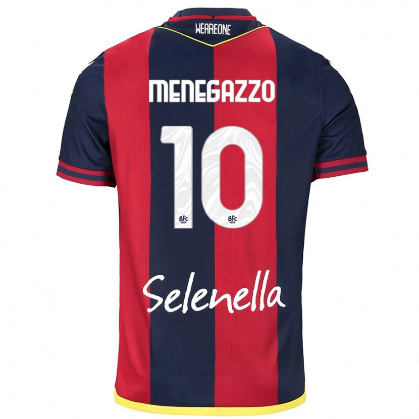 Danxen Mujer Camiseta Lorenzo Menegazzo #10 Rojo Azul Real 1ª Equipación 2024/25 La Camisa