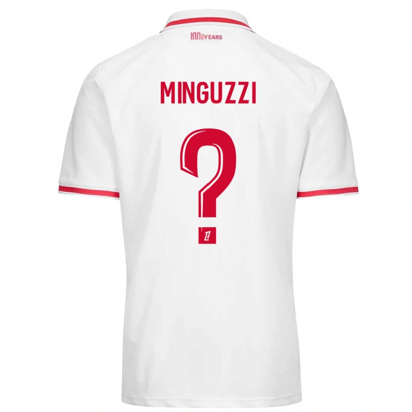 Danxen Mujer Camiseta Matteo Minguzzi #0 Blanco Rojo 1ª Equipación 2024/25 La Camisa