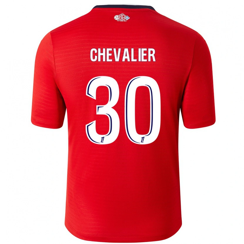 Danxen Mujer Camiseta Lucas Chevalier #30 Rojo Blanco 1ª Equipación 2024/25 La Camisa