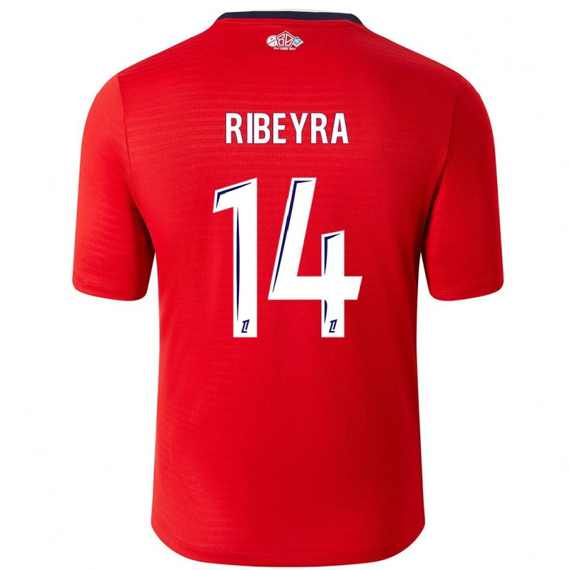 Danxen Mujer Camiseta Anaïs Ribeyra #14 Rojo Blanco 1ª Equipación 2024/25 La Camisa