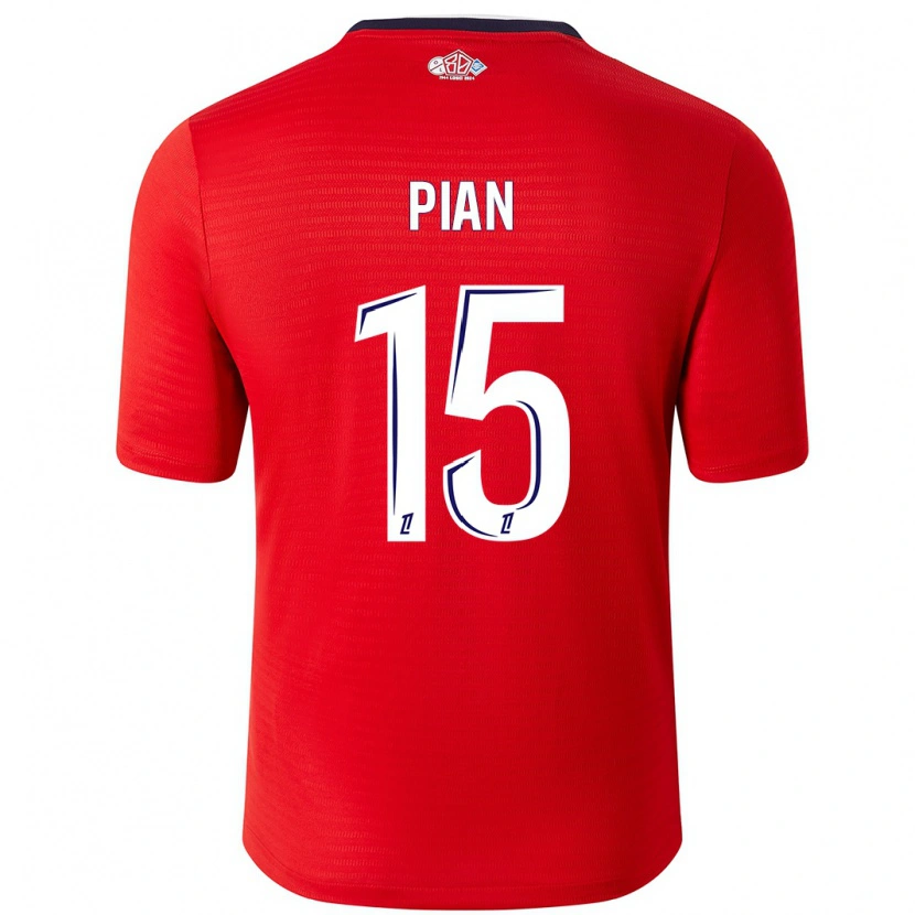 Danxen Mujer Camiseta Julie Pian #15 Rojo Blanco 1ª Equipación 2024/25 La Camisa