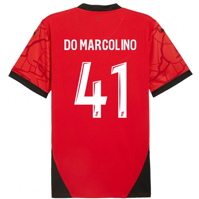 Danxen Mujer Camiseta Alan Do Marcolino #41 Rojo Negro 1ª Equipación 2024/25 La Camisa