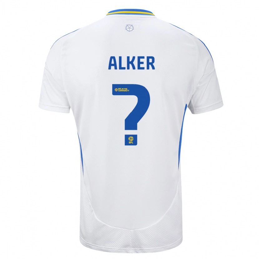 Danxen Mujer Camiseta Samuel Alker #0 Blanco Azul 1ª Equipación 2024/25 La Camisa