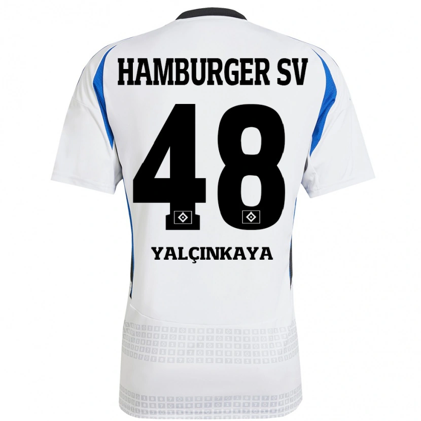 Danxen Mujer Camiseta Bilal Yalcinkaya #48 Blanco Azul 1ª Equipación 2024/25 La Camisa