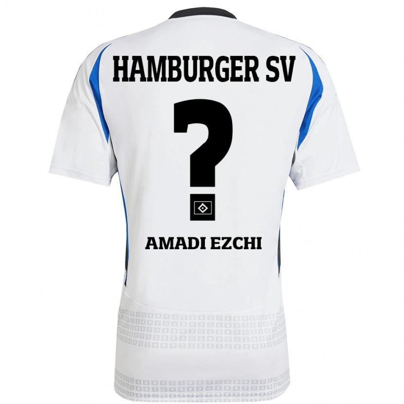 Danxen Mujer Camiseta Emmanuel Amadi Ezchi #0 Blanco Azul 1ª Equipación 2024/25 La Camisa