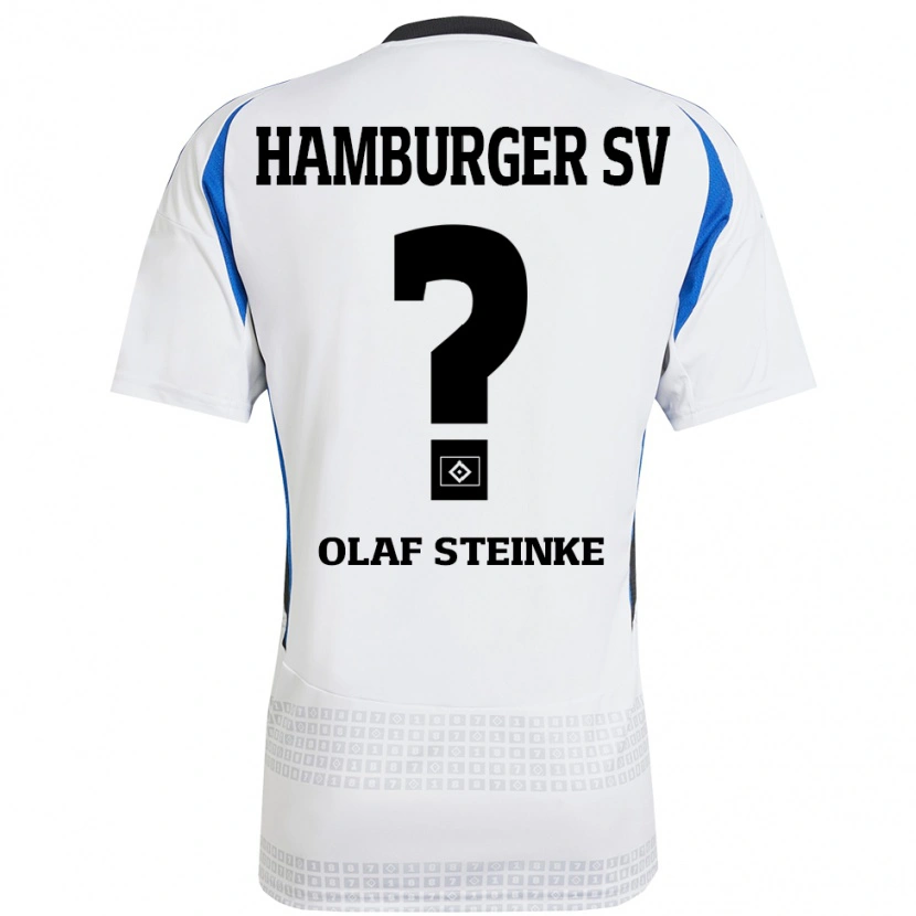 Danxen Mujer Camiseta Eric Olaf Steinke #0 Blanco Azul 1ª Equipación 2024/25 La Camisa