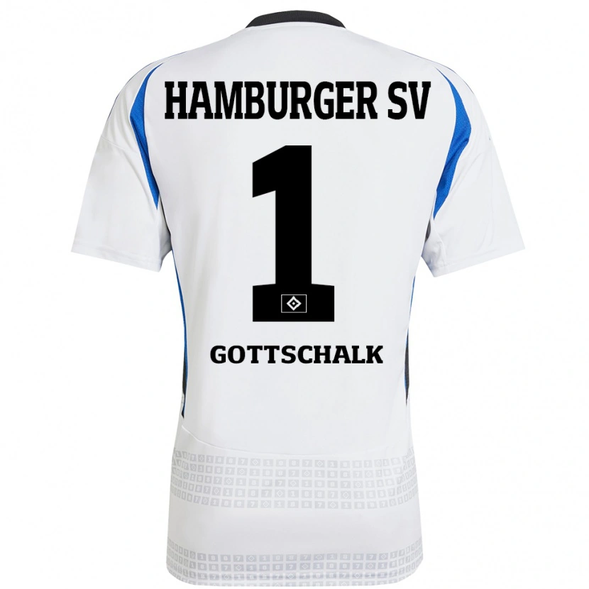 Danxen Mujer Camiseta Juri Gottschalk #1 Blanco Azul 1ª Equipación 2024/25 La Camisa