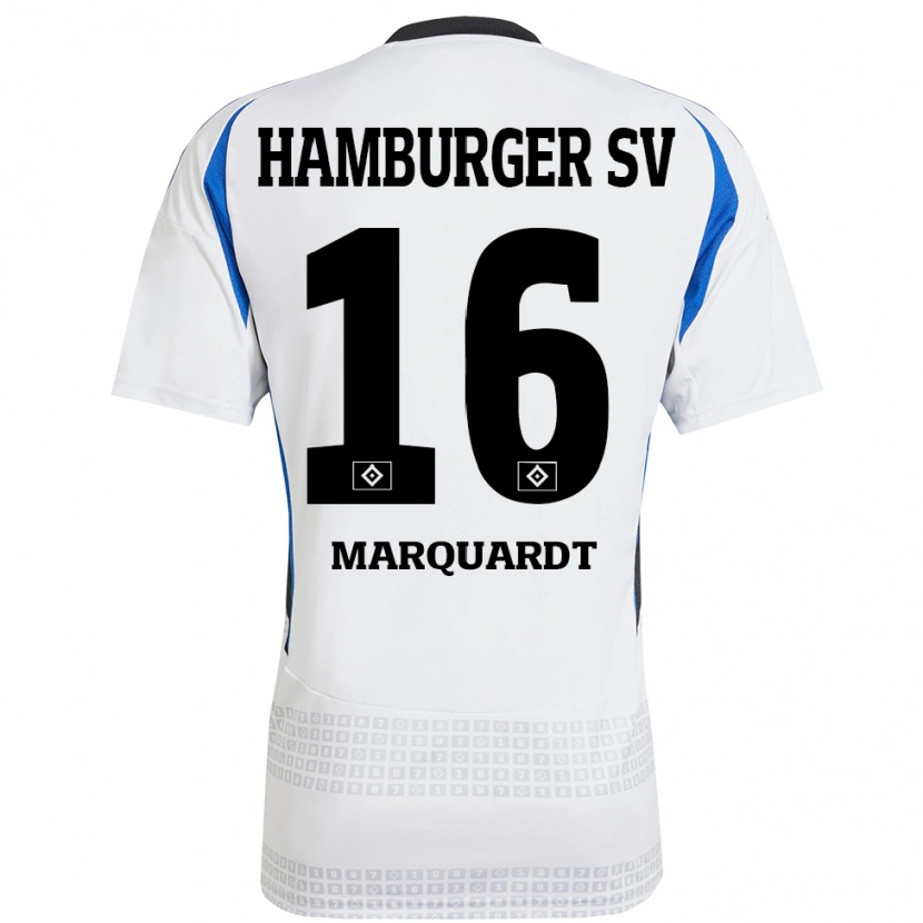 Danxen Mujer Camiseta Dana Marquardt #16 Blanco Azul 1ª Equipación 2024/25 La Camisa